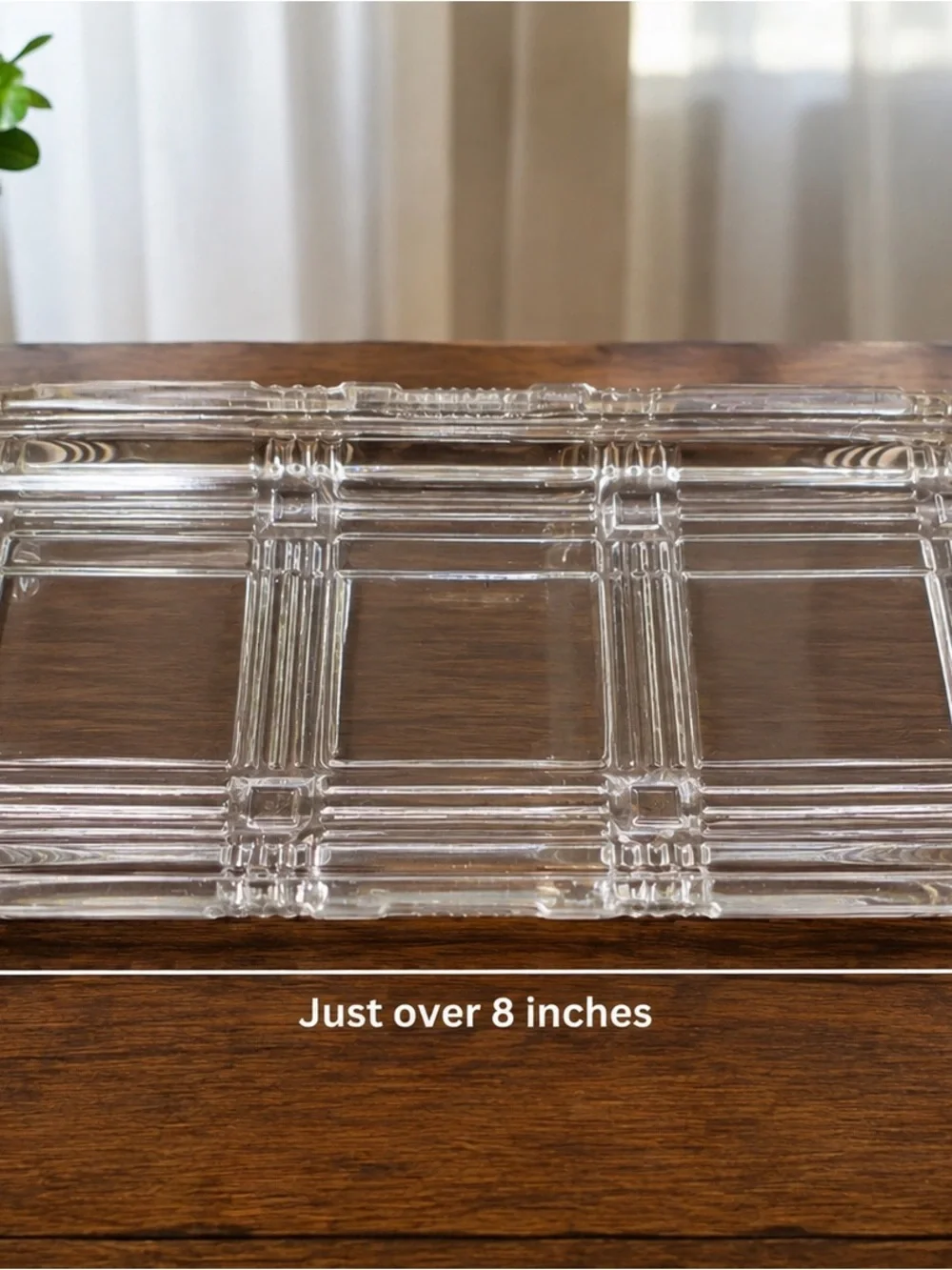 Vintage Clear Pressed Glass Refrigerator Dish w/ Lid Art Deco
